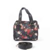 Classic Double Handle Satchel Bag with Floral Design