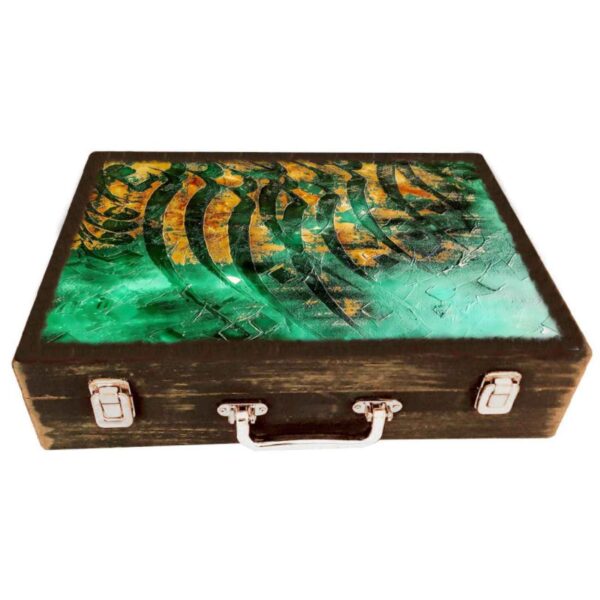 Handcrafted Wooden Gift Box with Persian Calligraphy Design