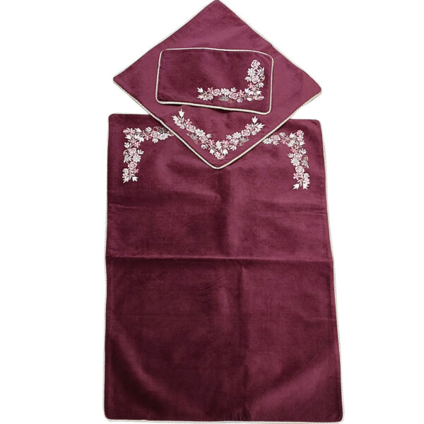 Islamic Thin Prayer Mat Velvet Janamaz Floral Design