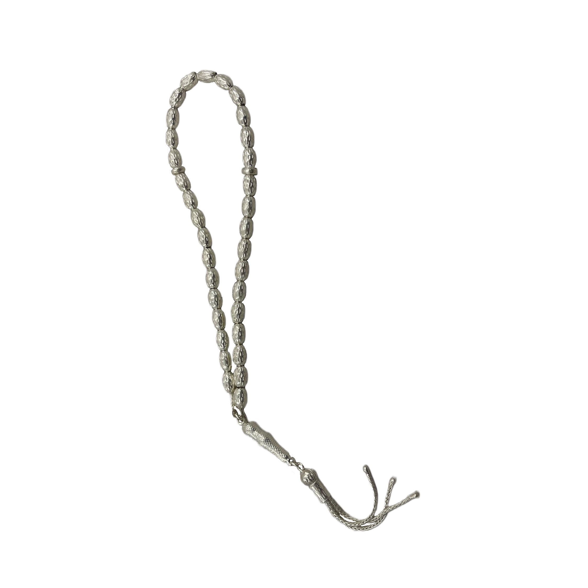 Islamic Silver Rosary 33 Prayer Beads Tasbih