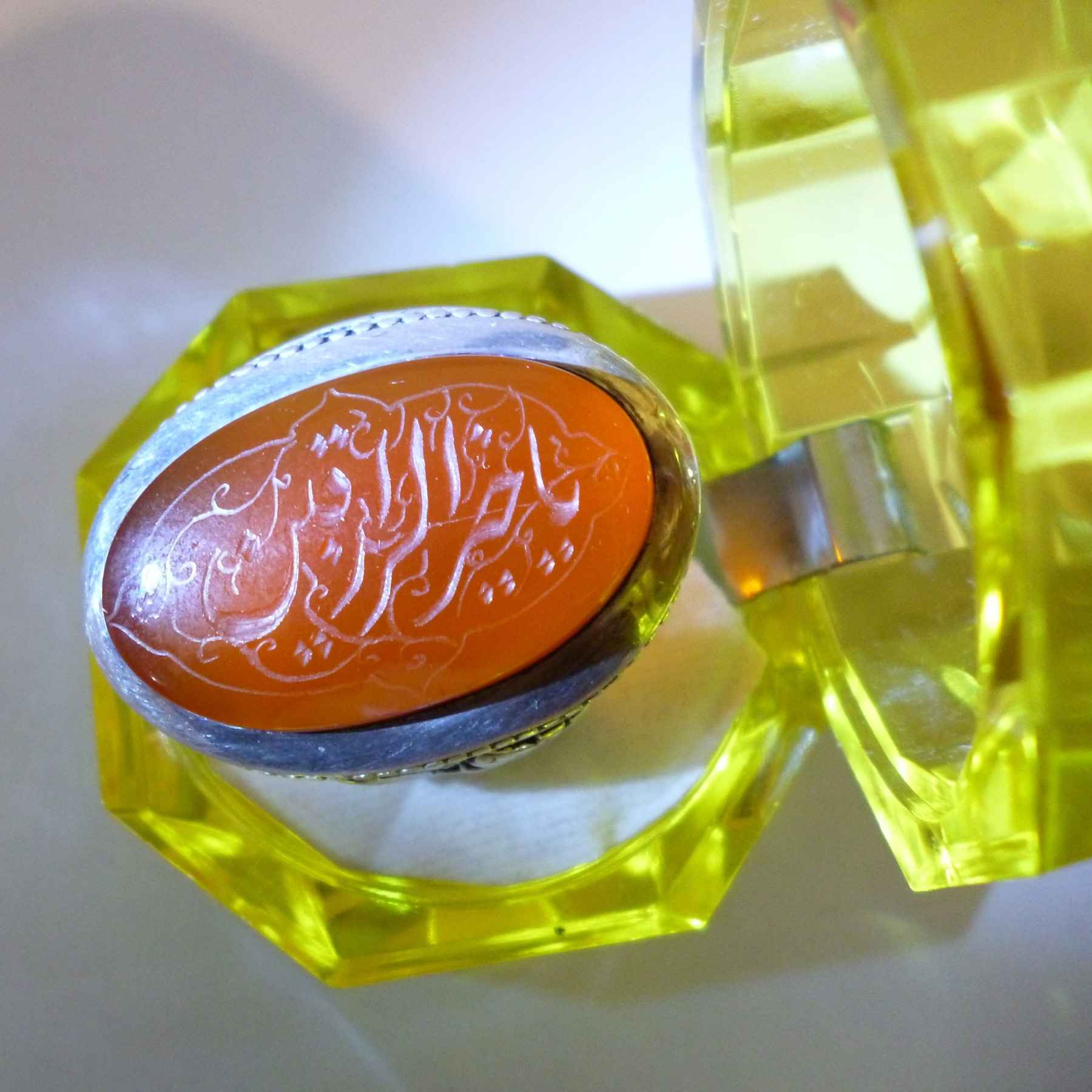 Islamic Agate Silver Ring for Men Elegance