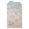 Islamic Thin Prayer Mat Janamaz with Velvet Floral Pink