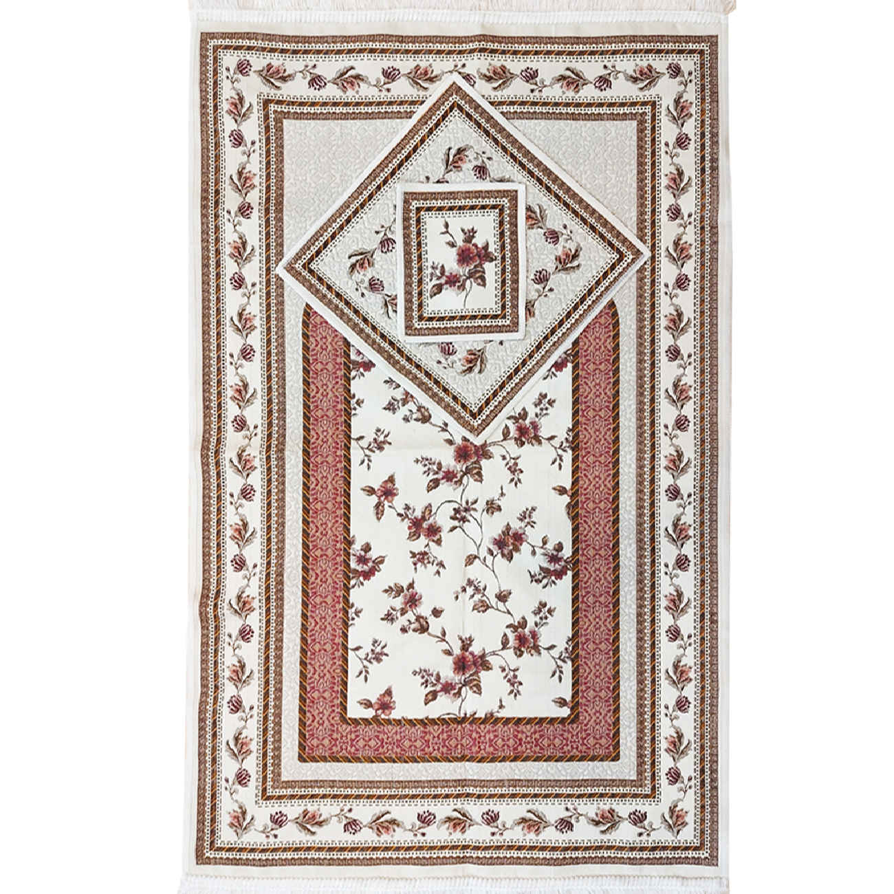 Islamic Thin Prayer Mat Sajadah Floral Design