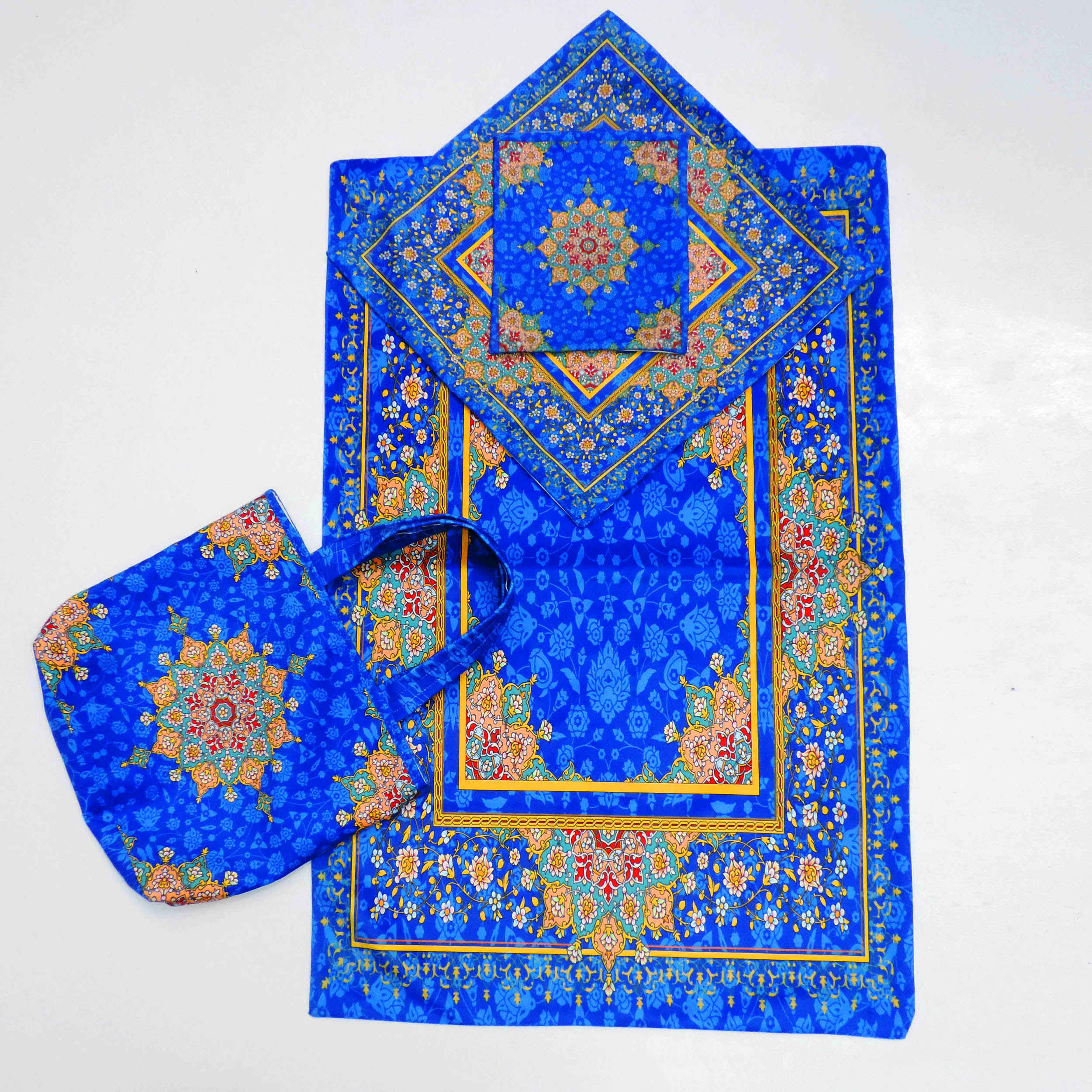 Islamic Velvet Thin Prayer Mat Sajadah Traditional Eslimi Design
