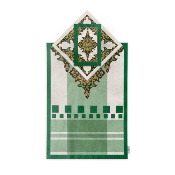 Islamic Velvet Thin Prayer Mat Sajadah Traditional Geometric Design