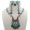 Jewelry Set with Turquoise Stones and Coins