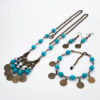 Jewelry Set with Turquoise Stones and Coins