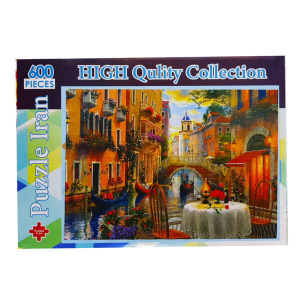 600-Piece Jigsaw Puzzle: Canal Cafe Venice – Romantic Italian Scene