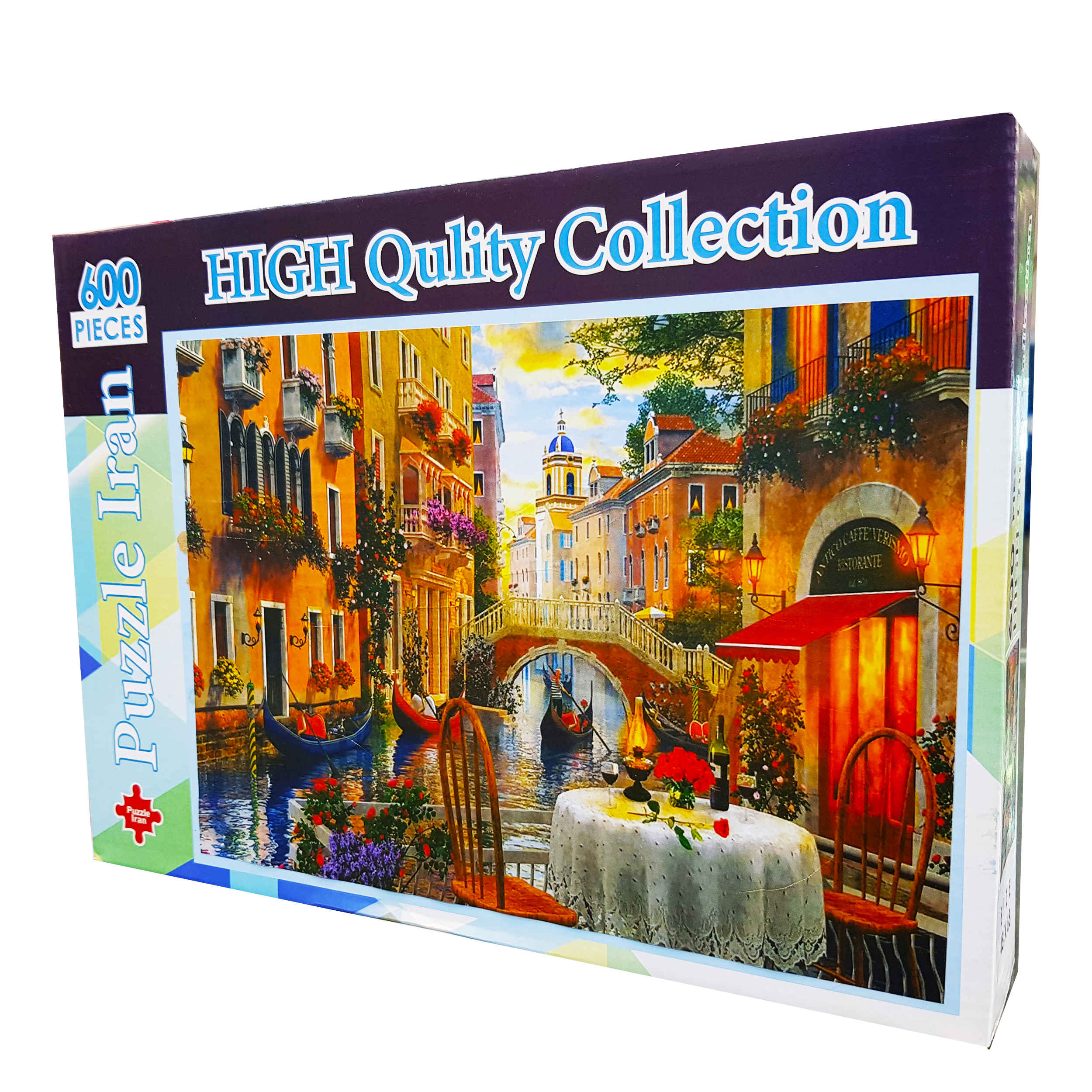 600-Piece Jigsaw Puzzle: Canal Cafe Venice – Romantic Italian Scene