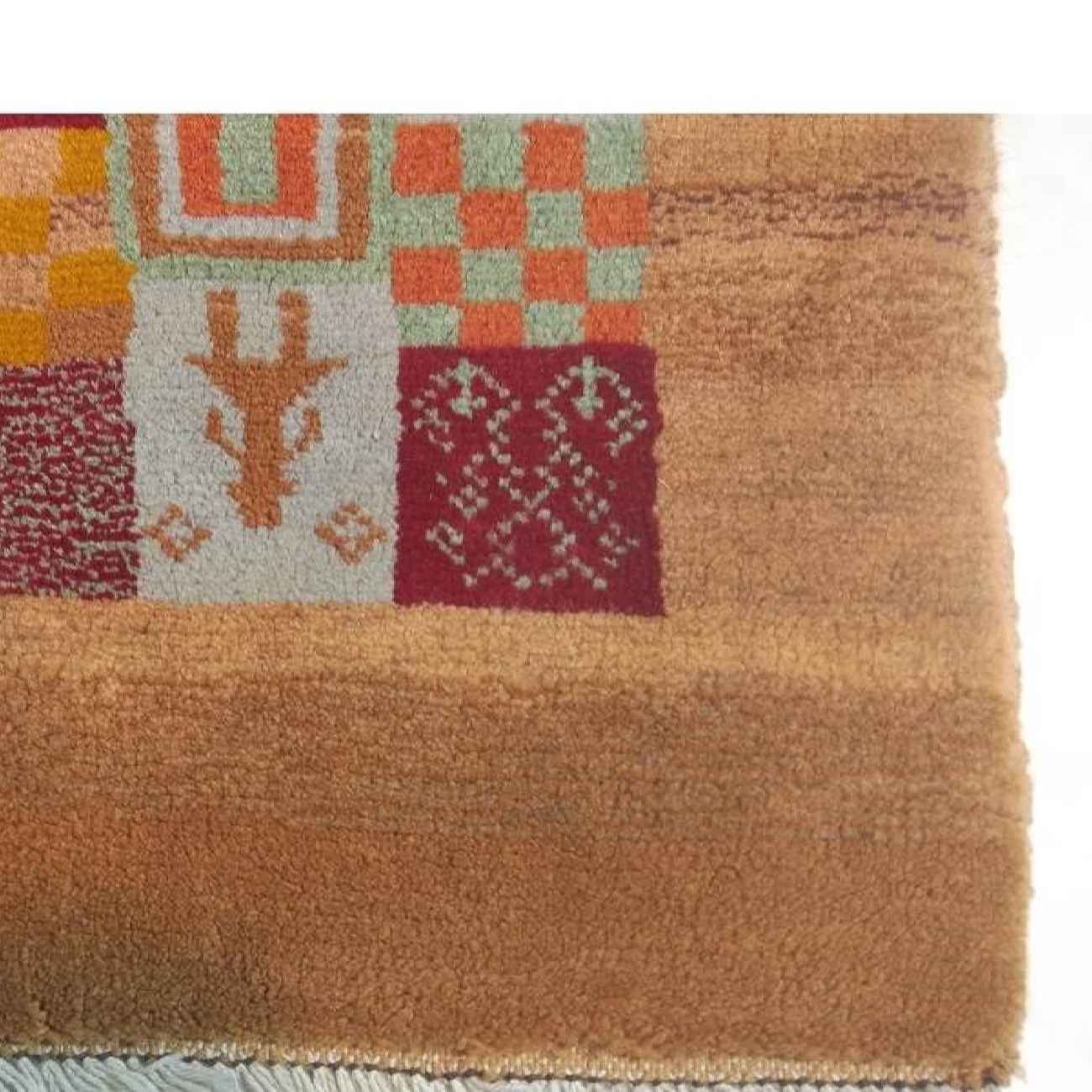 Genuine Persian Gabbeh Wool Rug Handwoven Kashkuli Checkered