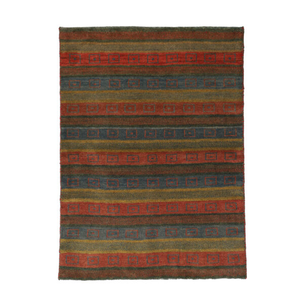 Persian Gabbeh Wool Rug Handwoven in Fars Striped