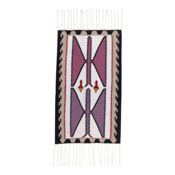 Persian Cotton Kilim Rug Handwoven in Tehran with Geometric