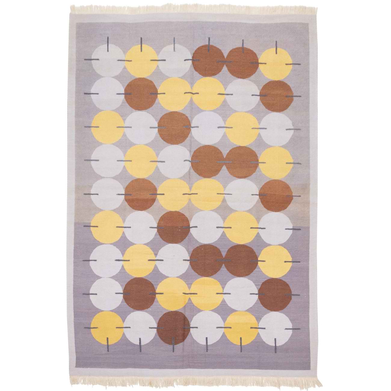 Persian Wool Kilim Rug Handwoven in Fars Geometric Design