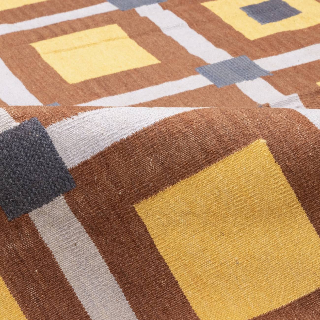 Persian Wool Kilim Rug Handwoven in Fars Geometric Design