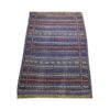 Persian Wool Kilim Rug Handwoven with Striped Blue