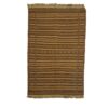 Persian Wool Kilim Rug Handwoven with Striped Brown