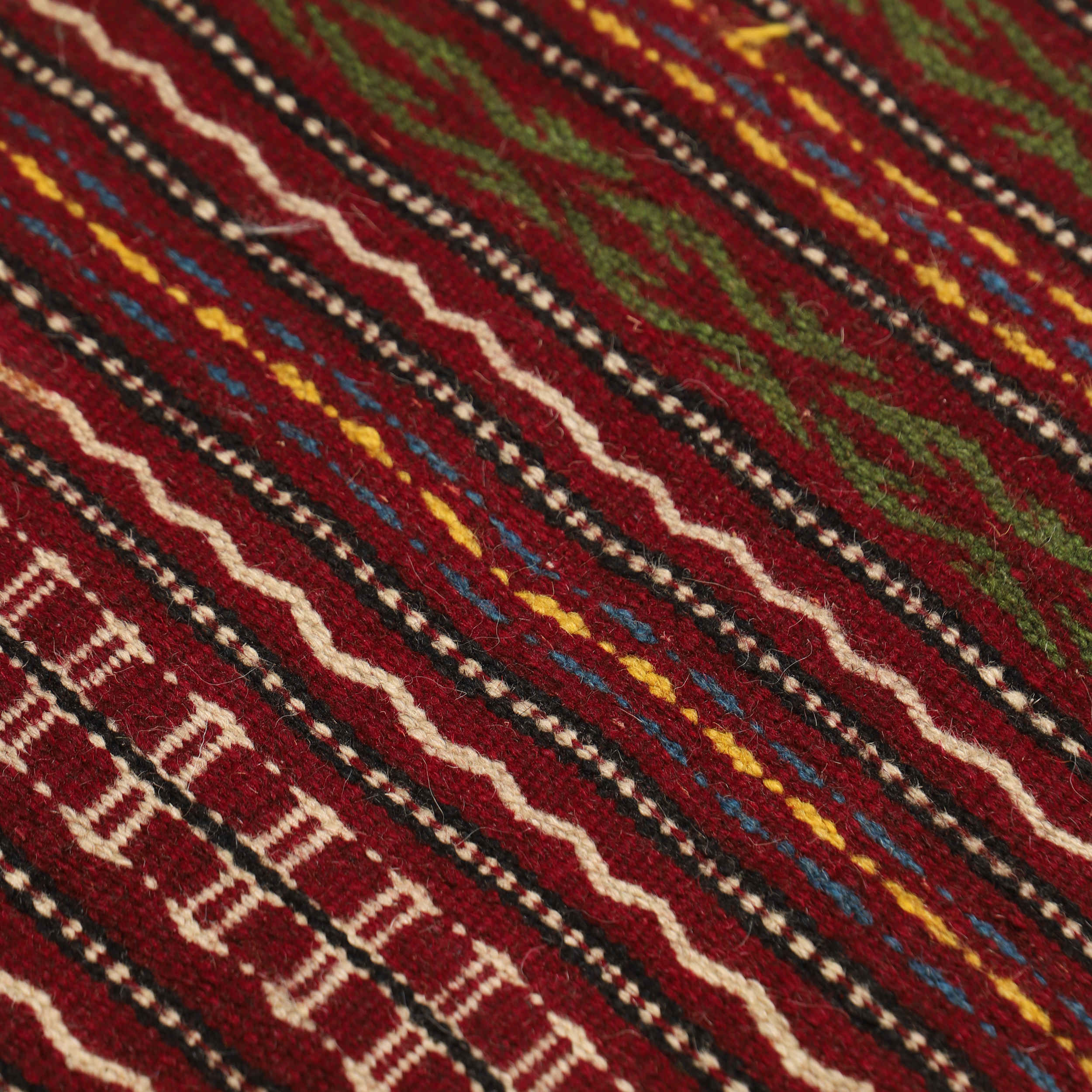 Persian Wool Kilim Rug Handwoven in Khorasan Striped