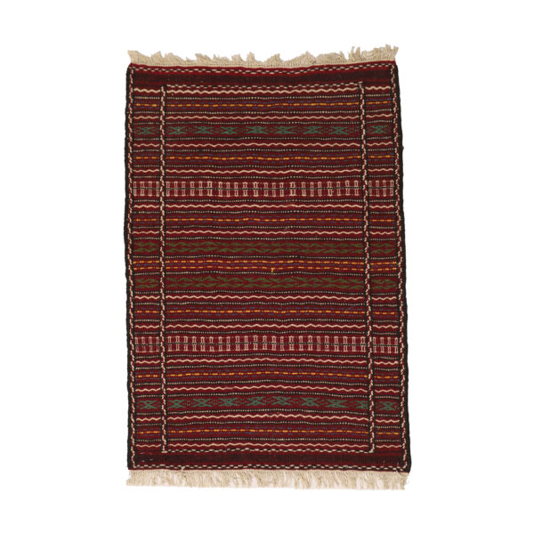 Persian Wool Kilim Rug Handwoven in Khorasan Striped