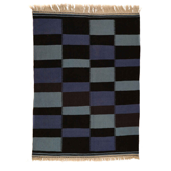 Persian Wool Kilim Rug Handwoven in Isfahan Checkered design