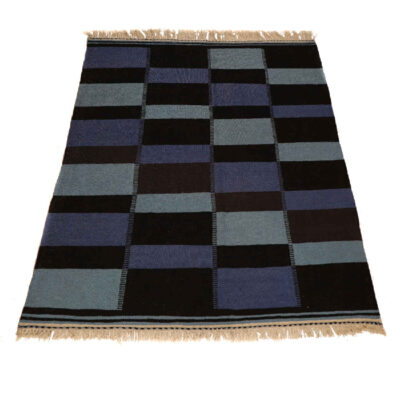 Persian Wool Kilim Rug Handwoven in Isfahan Checkered design