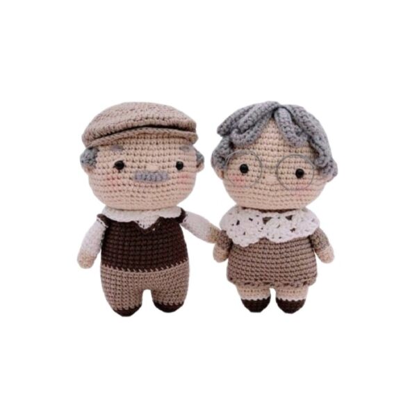 Amigurumi Handmade Crochet Stuffed Doll – Grandparents | Soft Plush Toy