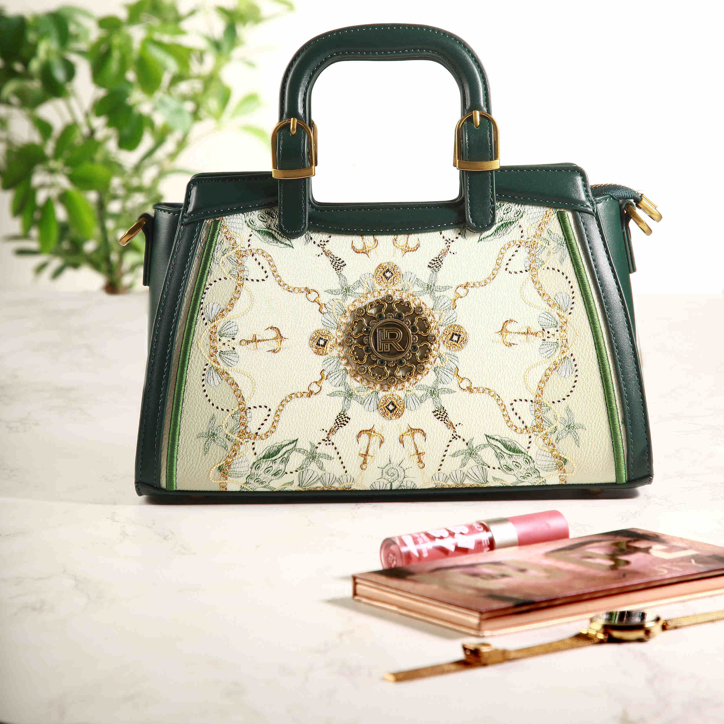 Leather Satchel Bag with Double Handles – Model Phosphoric