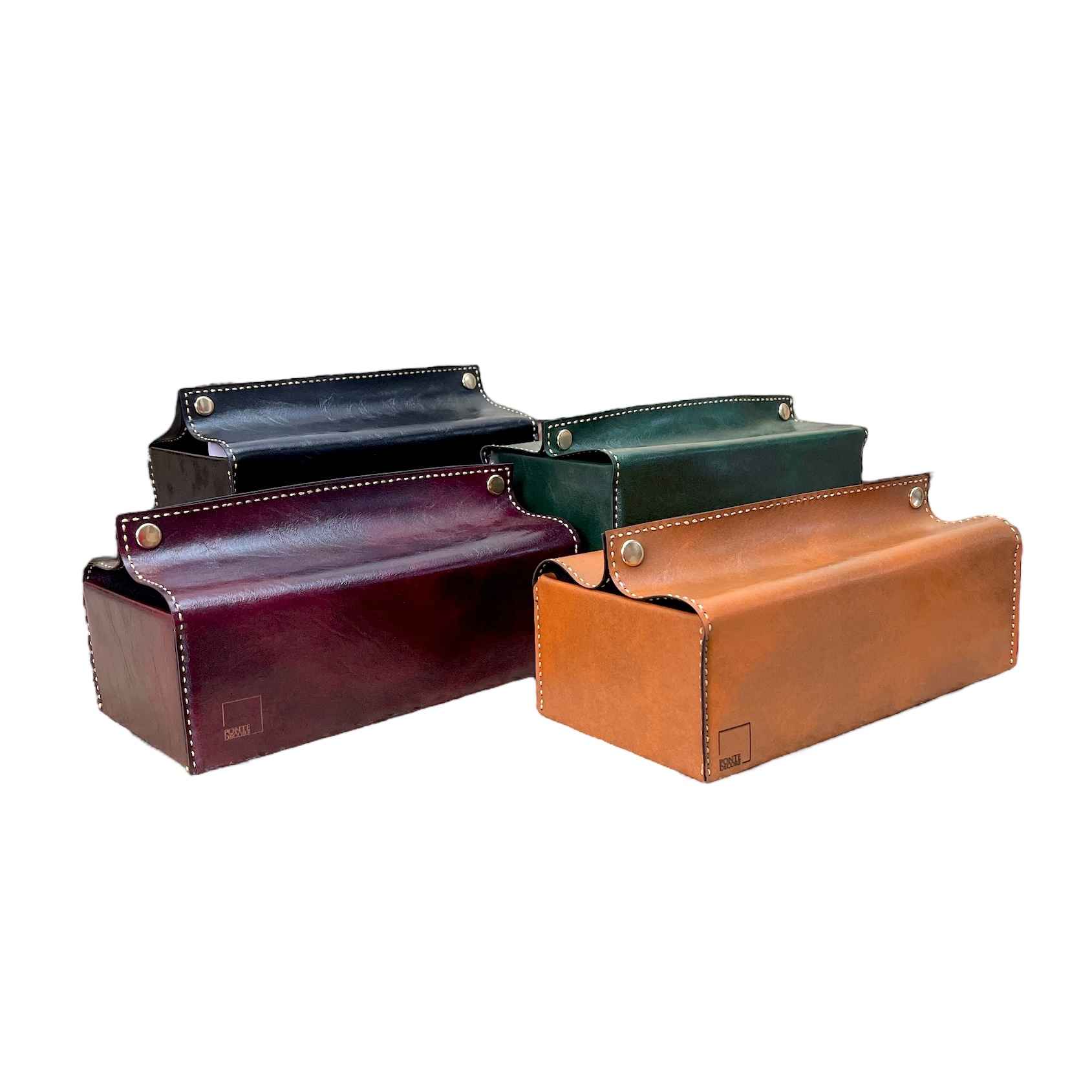 Leather Tissue Box Cover – Light Brown