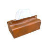 Leather Tissue Box Cover – Light Brown
