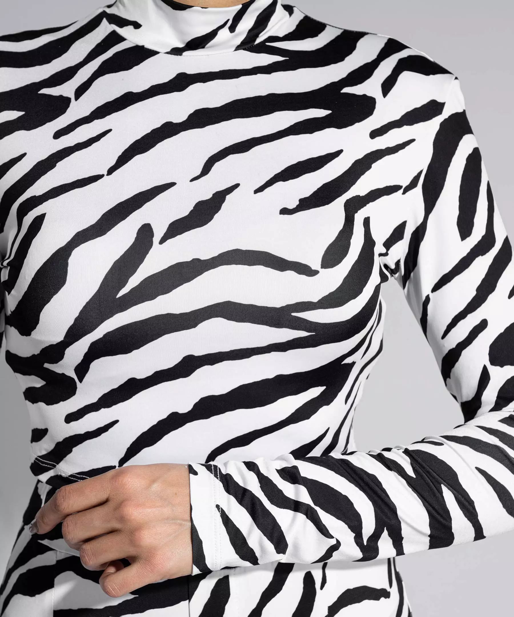 Long Sleeve Blouse for Women with Zebra Design