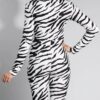 Long Sleeve Blouse for Women with Zebra Design