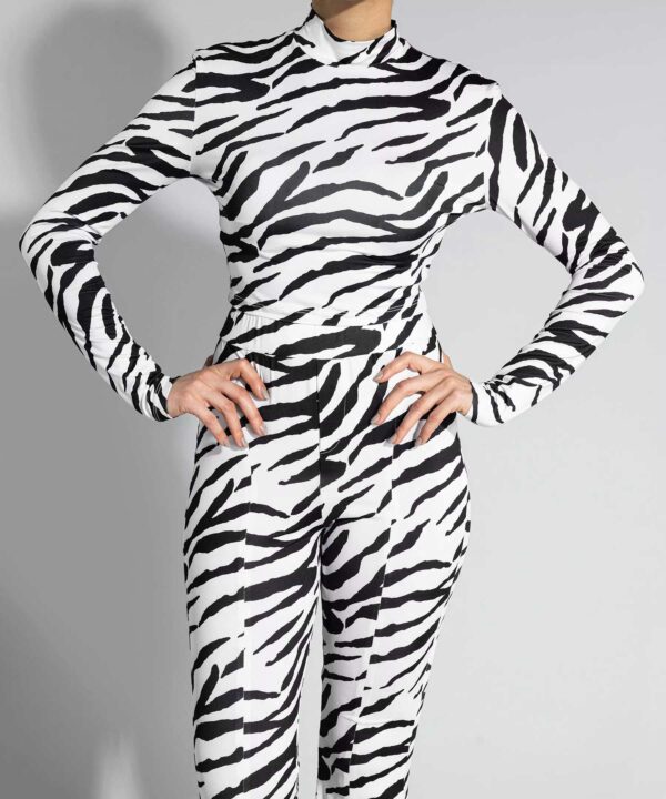 Long Sleeve Blouse for Women with Zebra Design