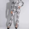Long Sleeve Blouse for Women with Zebra Design