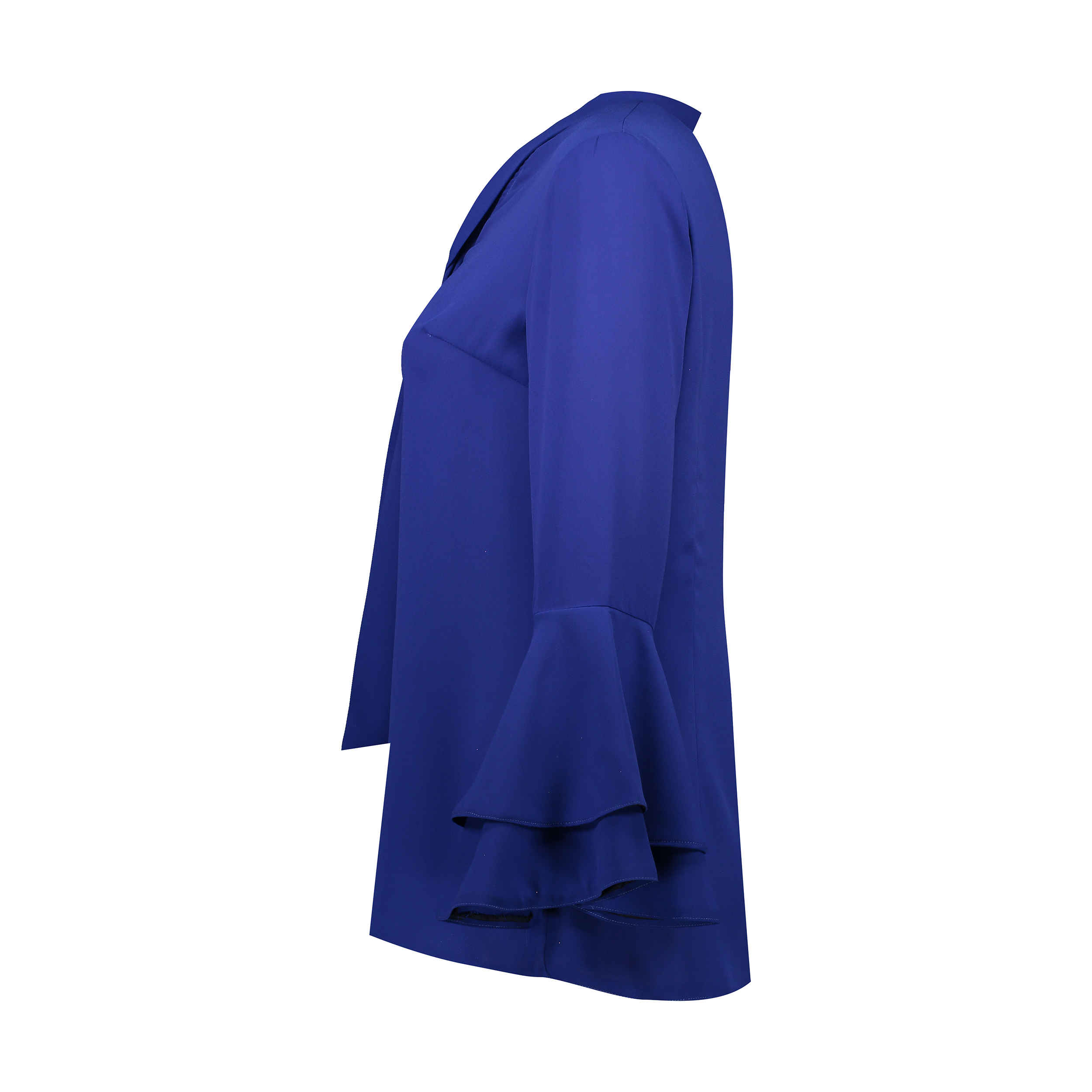 Long Sleeve Blue Blouse for Women Daily Wear
