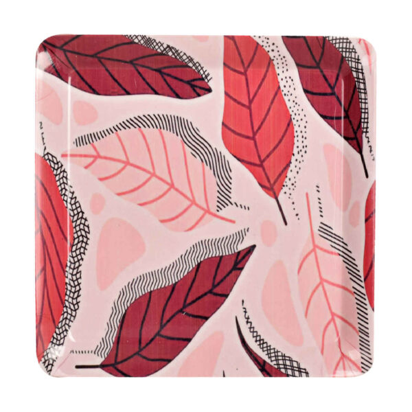 Melamine Serving Tray with Leaves Design Non Porous & Lightweight (x10)