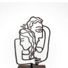 Metal Minimalist Figurine Sculpture Artwork Couple Hug