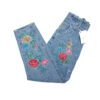 Mom Fit Jeans Embroidered with Floral Design for Women