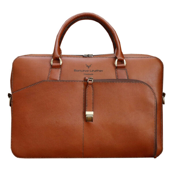 Persian Natural Leather Briefcase for 14 Inch Laptop - 1109B