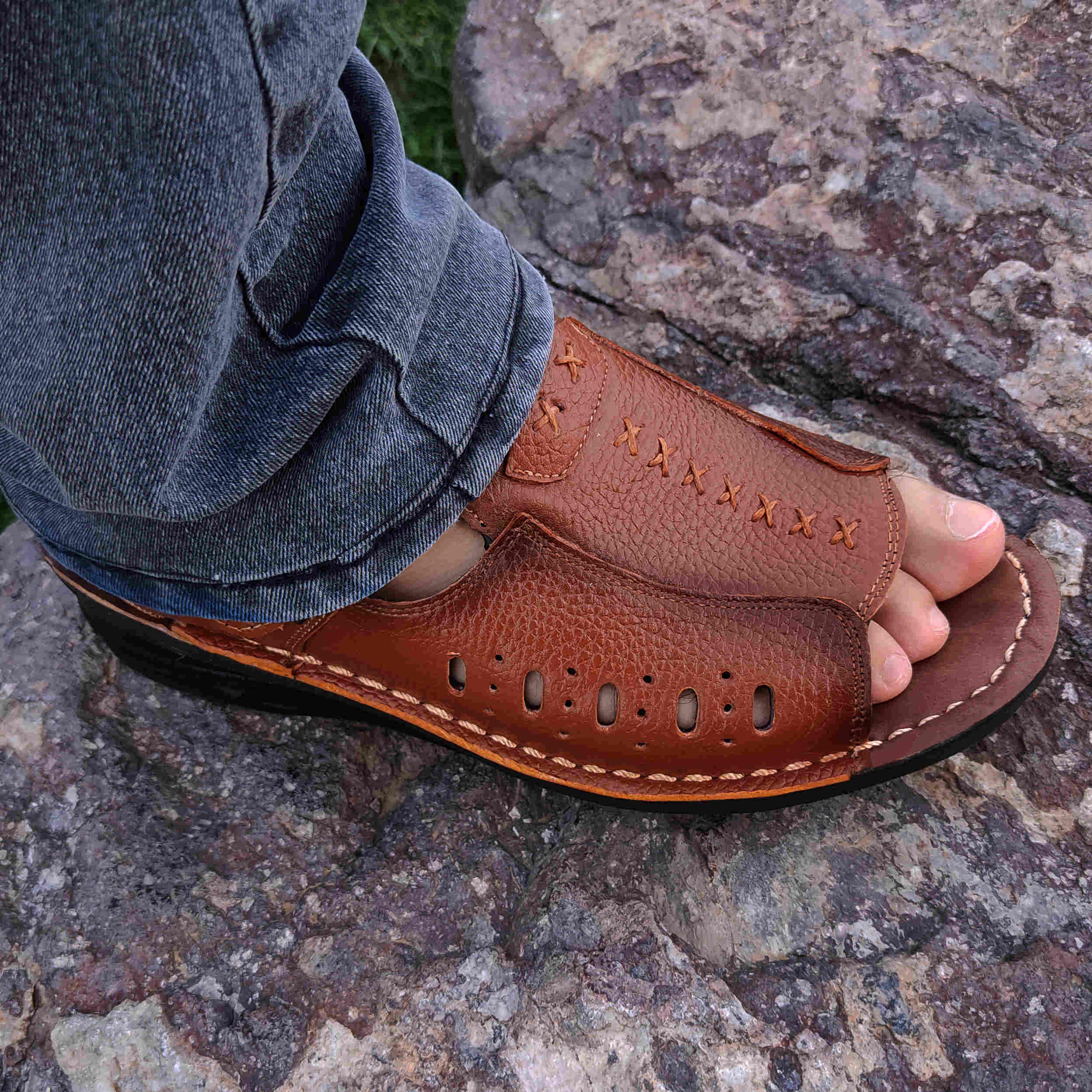 Natural Leather Hiking Sandals For Men Model Ahvaz