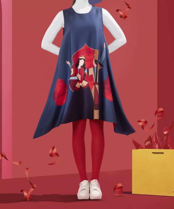 Navy Blue Dress Loose Fit for Women Model Snow White