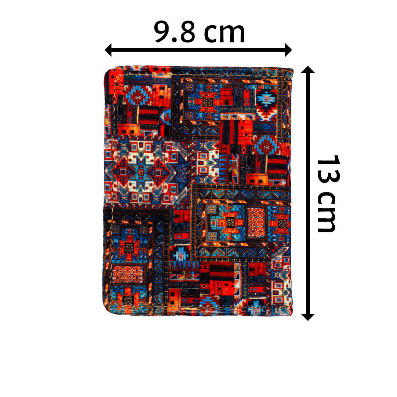 Persian Notebook with Traditional Patchwork Fabric Cover, Cultural Design