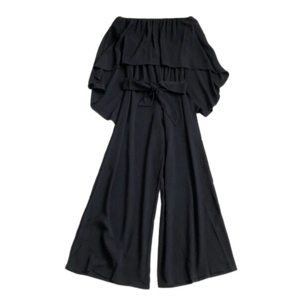 Off the Shoulder Jumpsuit with Ruffles for Women Model Cloak
