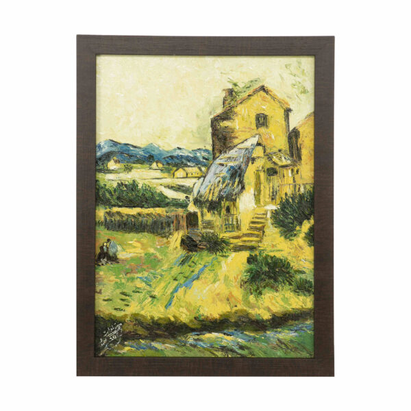 Original Painterly Painting - Oil on Canvas, Landscape Model Village