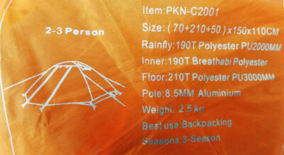 Pekynew Camping Tent for 2-3 Person for Backpacking & Waterproof