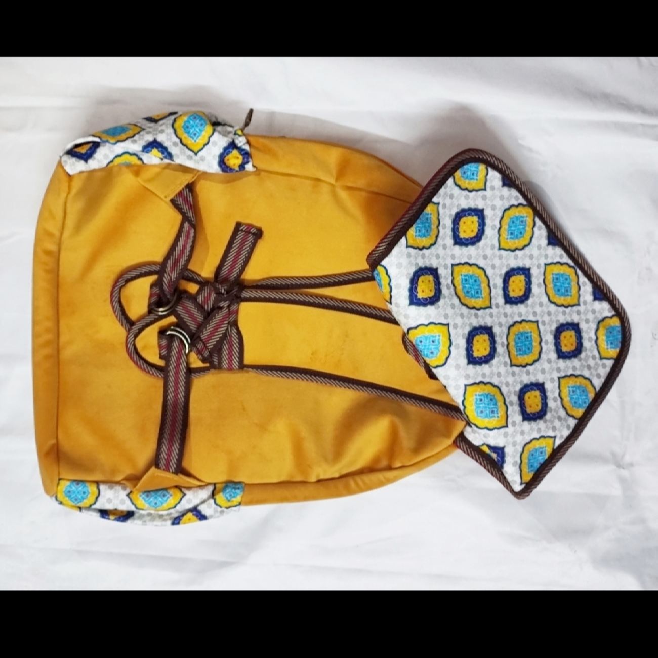 Artificial Leather Backpack for Women with Ethnic Design – Model Ario