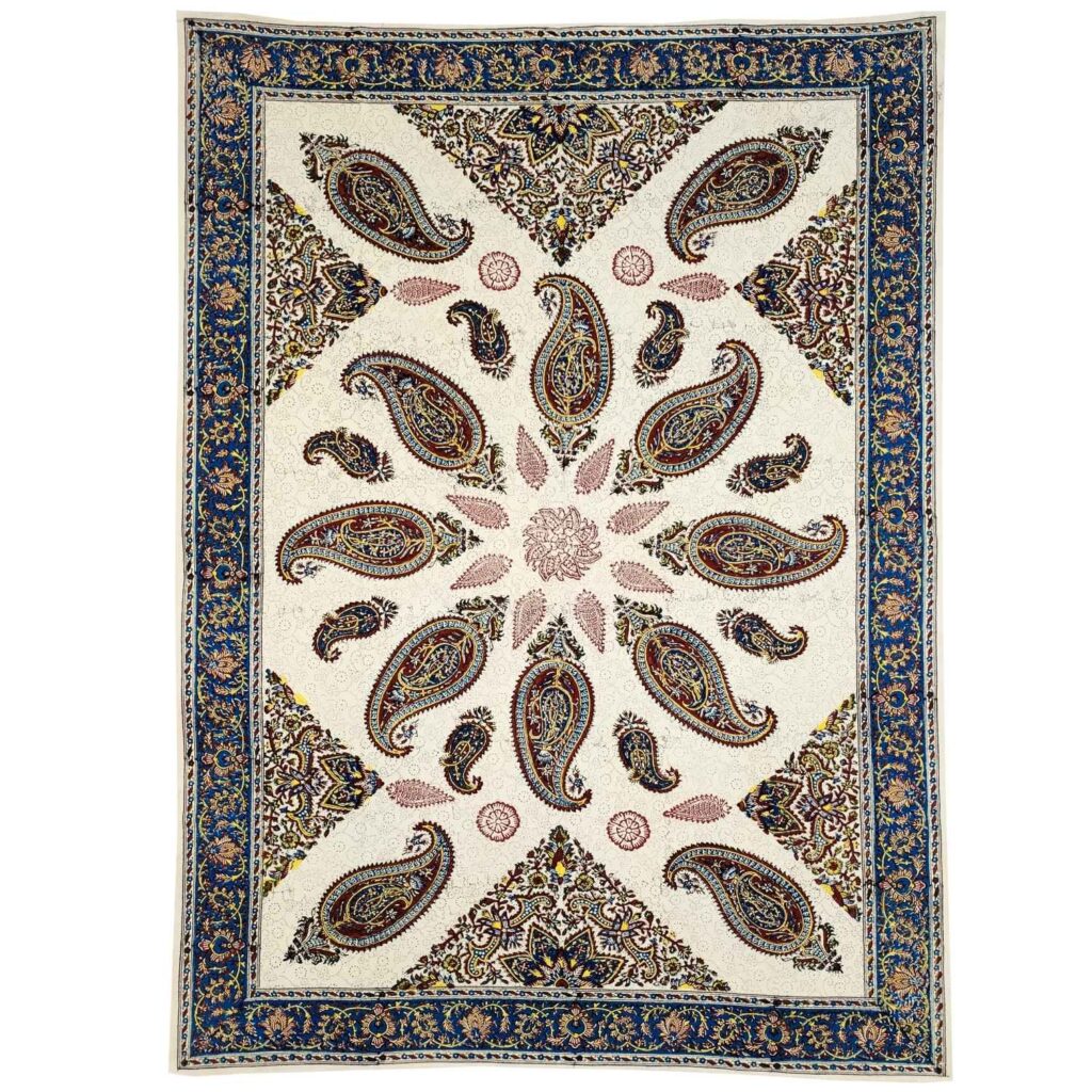 Persian Block Print Tablecloth Traditional Kalamkari In Isfahan Persian block print tablecloth traditional kalamkari in isfahan
