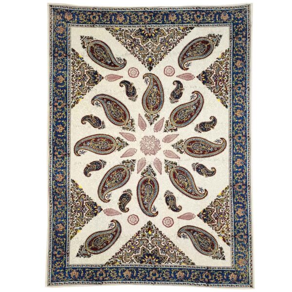 Persian Block Print Tablecloth Traditional Kalamkari in Isfahan