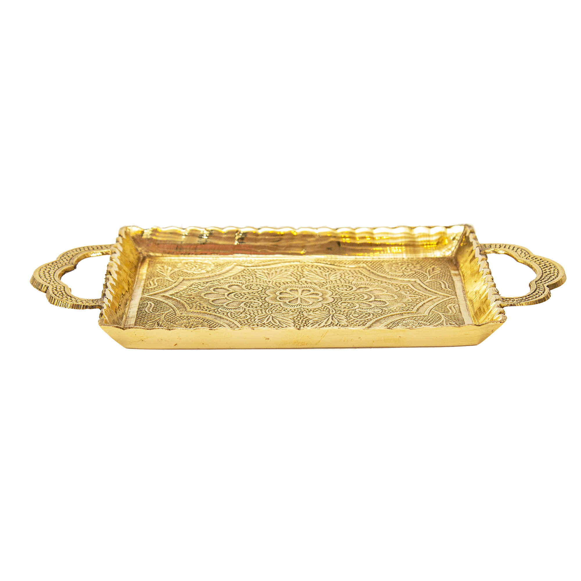 Persian Brass Serving Tray Engraved Traditional Design