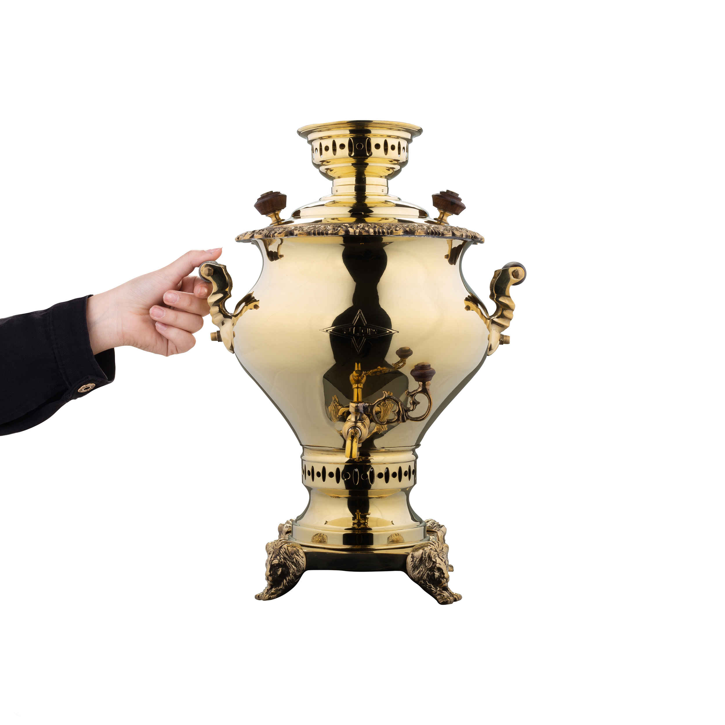 Persian Brass Samovar Decorative Charcoal Tea Maker 3.5 Litter