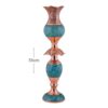 Handcrafted Persian Copper Candlestick - Inlaid Turquoise