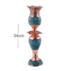 Handcrafted Persian Copper Candlestick - Turquoise Inlay